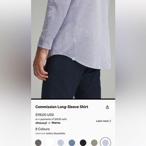 Lululemon Comission Long Sleeve Shirt